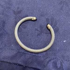 David Yurman 4mm sterling silver and gold cuff bracelet